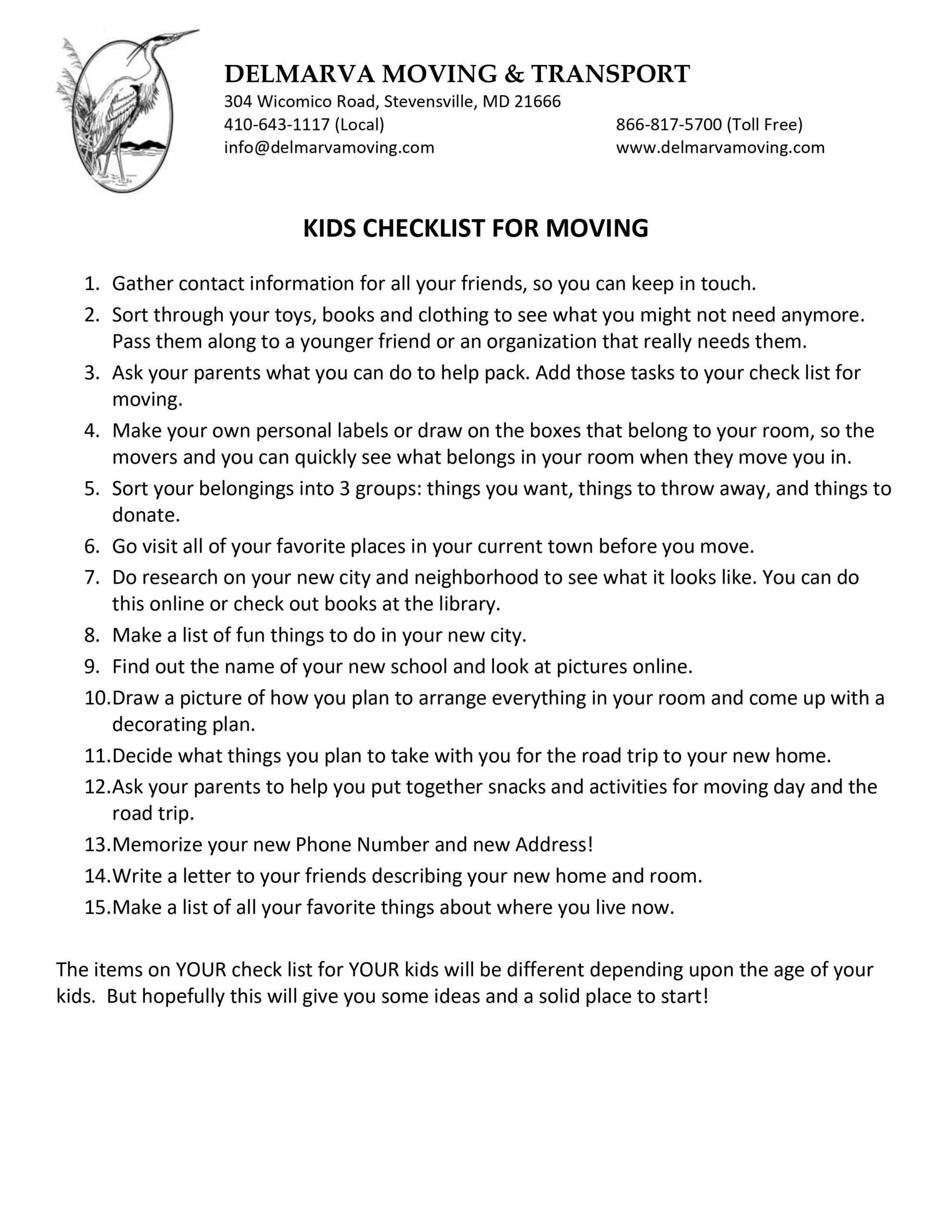 Kids Checklist (1)