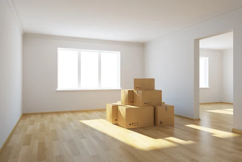 Moving,boxes,at,a,new,home,,3d,rendering